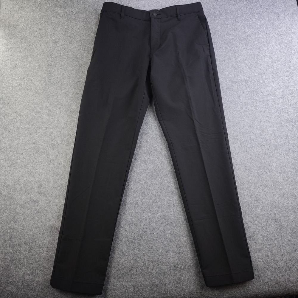 Banana Republic Pants Mens 32x32 Black Flat Front‎ 100% Polyester Straight Leg